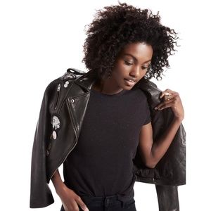 Lucky Brand Black Glitter Tee XS